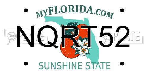 NQRT52 Florida License Plate