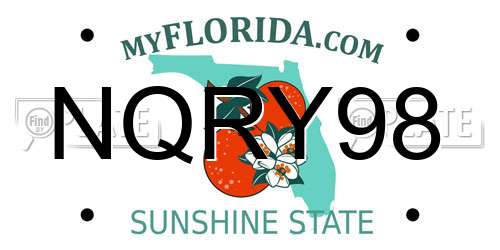 NQRY98 Florida License Plate