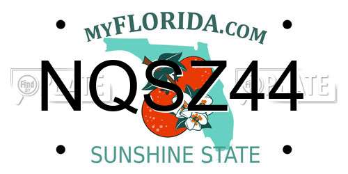 NQSZ44 Florida License Plate