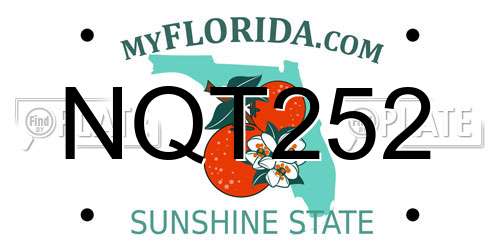NQT252 Florida License Plate