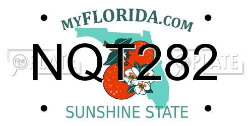 NQT282 Florida License Plate