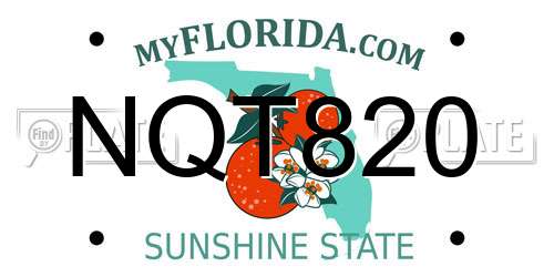 NQT820 Florida License Plate
