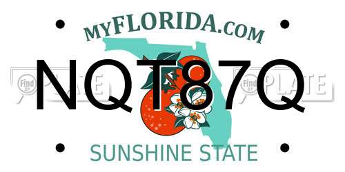 NQT87Q Florida License Plate