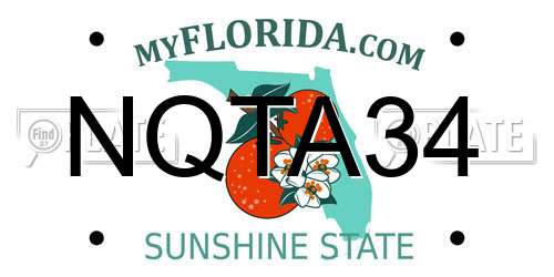 NQTA34 Florida License Plate