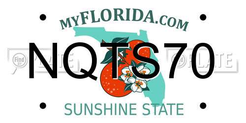 NQTS70 Florida License Plate