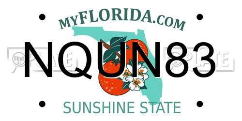 NQUN83 Florida License Plate