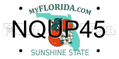 NQUP45 Florida License Plate