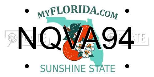 NQVA94 Florida License Plate