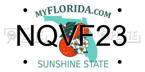 NQVF23 Florida License Plate
