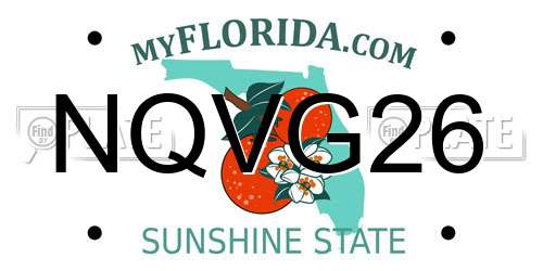 NQVG26 Florida License Plate