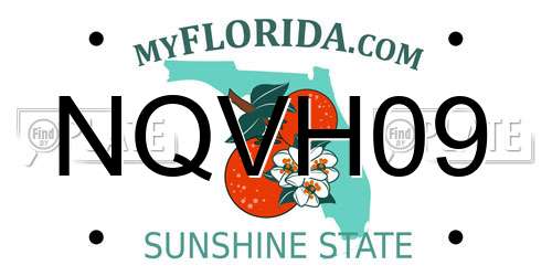NQVH09 Florida License Plate