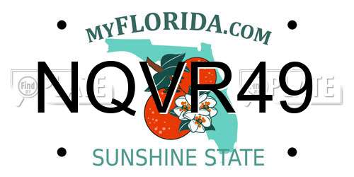 NQVR49 Florida License Plate