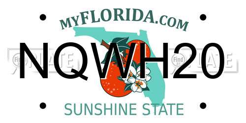 NQWH20 Florida License Plate