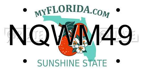 NQWM49 Florida License Plate