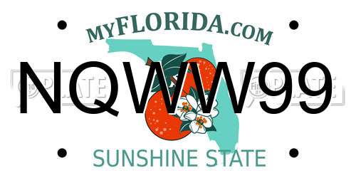 NQWW99 Florida License Plate
