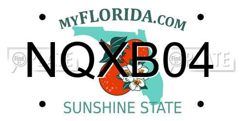 NQXB04 Florida License Plate