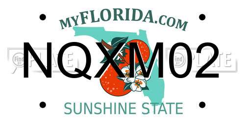 NQXM02 Florida License Plate