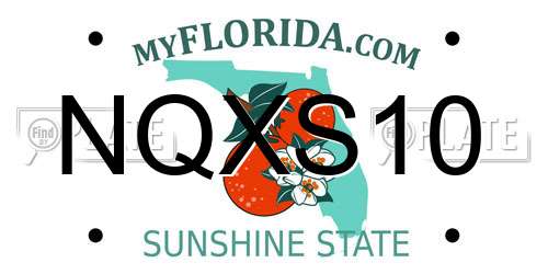 NQXS10 Florida License Plate