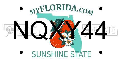 NQXY44 Florida License Plate
