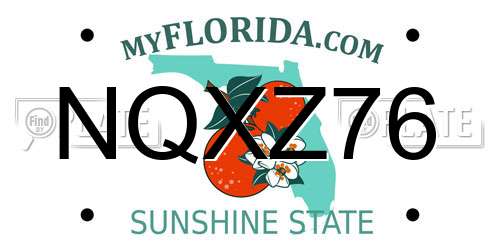 NQXZ76 Florida License Plate