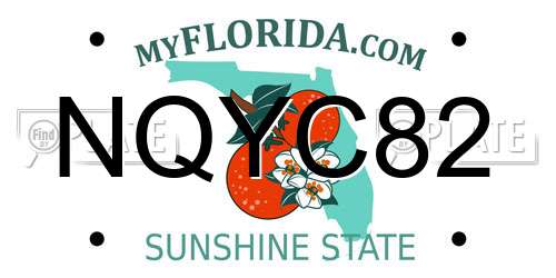 NQYC82 Florida License Plate