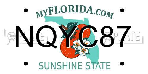 NQYC87 Florida License Plate