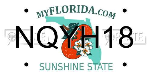 NQYH18 Florida License Plate