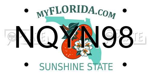NQYN98 Florida License Plate