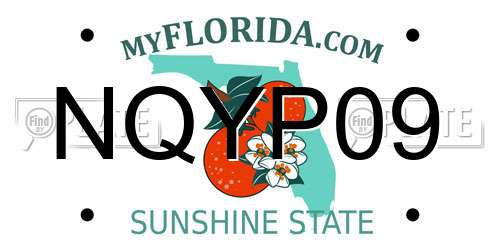 NQYP09 Florida License Plate
