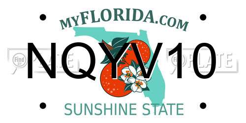 NQYV10 Florida License Plate