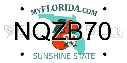 NQZB70 Florida License Plate