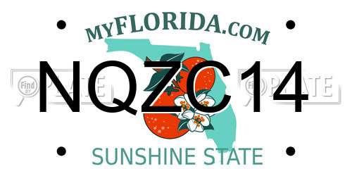 NQZC14 Florida License Plate