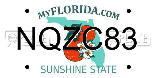 NQZC83 Florida License Plate