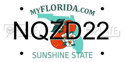 NQZD22 Florida License Plate
