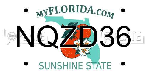 NQZD36 Florida License Plate