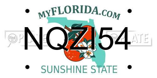 NQZI54 Florida License Plate
