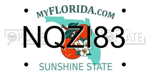 NQZI83 Florida License Plate