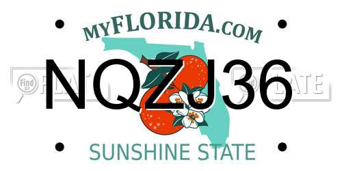 NQZJ36 Florida License Plate