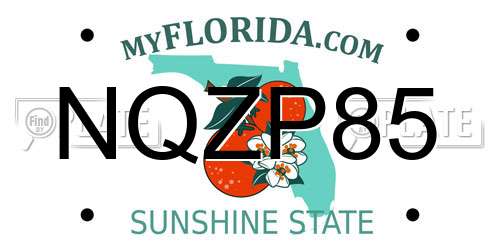 NQZP85 Florida License Plate