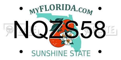 NQZS58 Florida License Plate