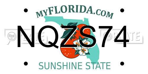 NQZS74 Florida License Plate