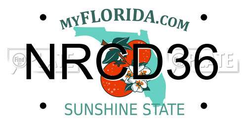 NRCD36 Florida License Plate
