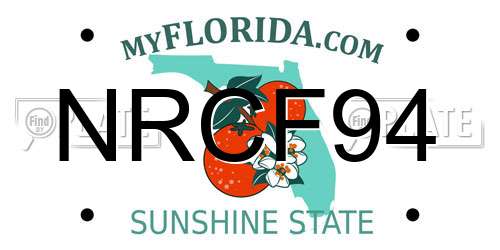 NRCF94 Florida License Plate