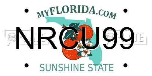 NRCU99 Florida License Plate
