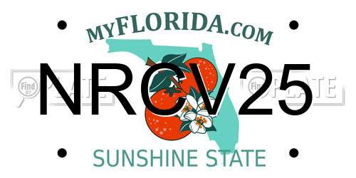 NRCV25 Florida License Plate