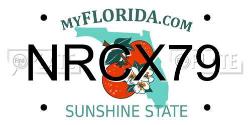 NRCX79 Florida License Plate