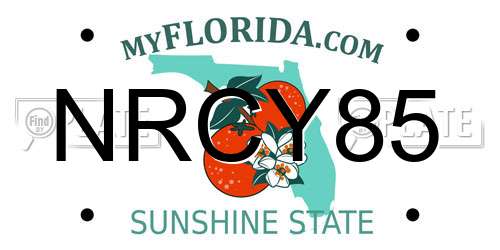 NRCY85 Florida License Plate