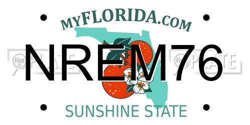 NREM76 Florida License Plate