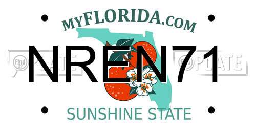 NREN71 Florida License Plate