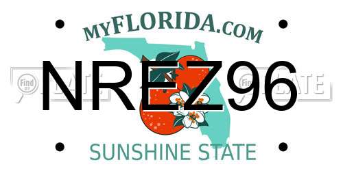 NREZ96 Florida License Plate